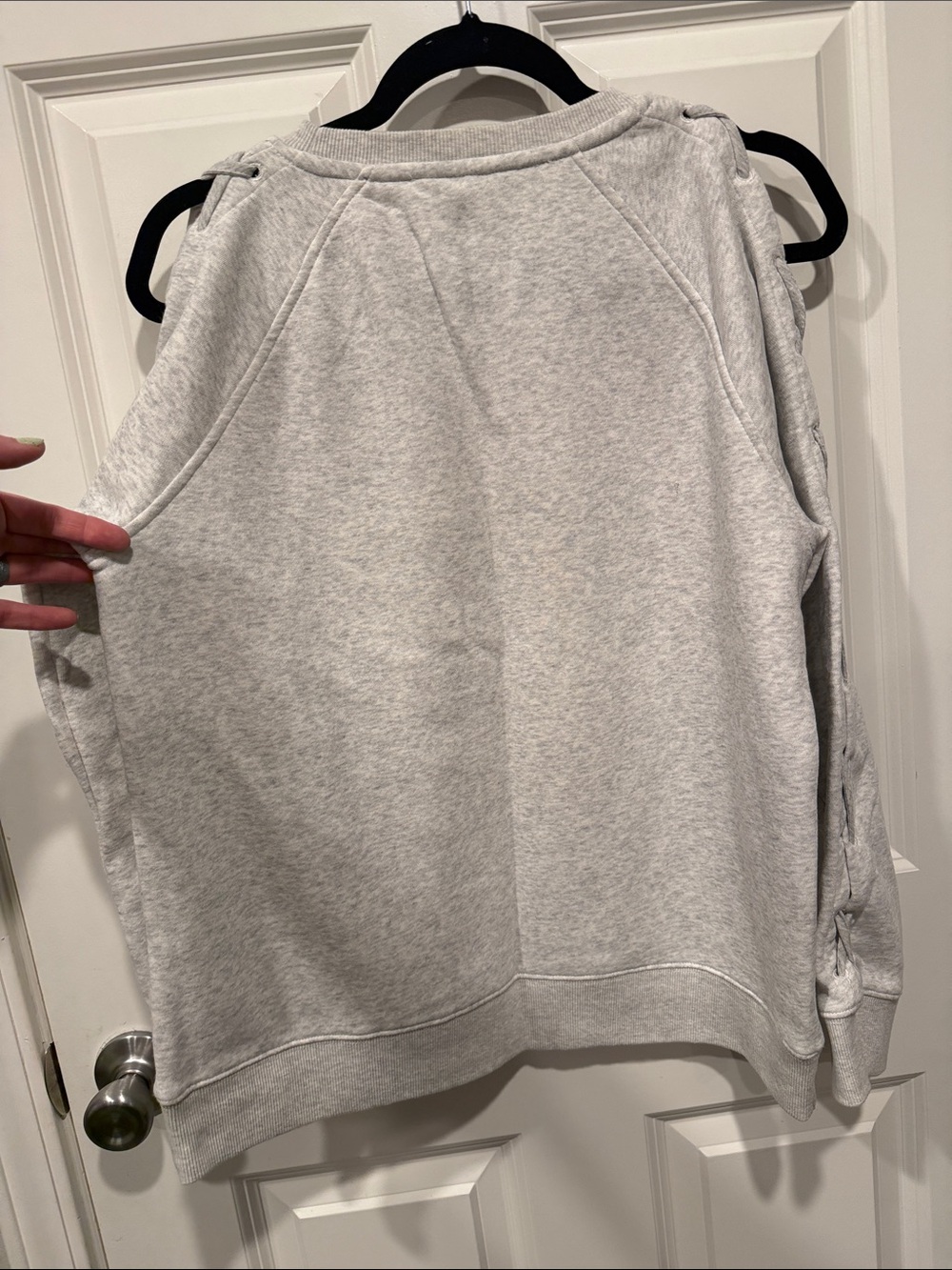 Tommy Hilfiger Heather Gray Sweatshirt with Red & Navy Script - Picture 4 of 4
